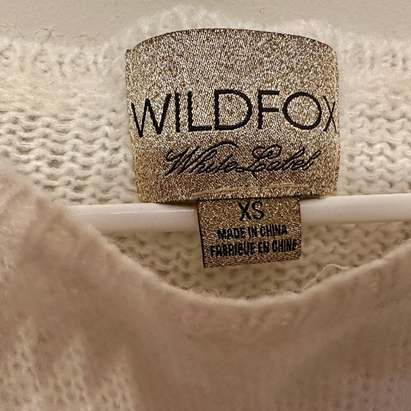 RARE Wildfox Cream Sweater with Rainbow Design XS - Picture 2 of 7